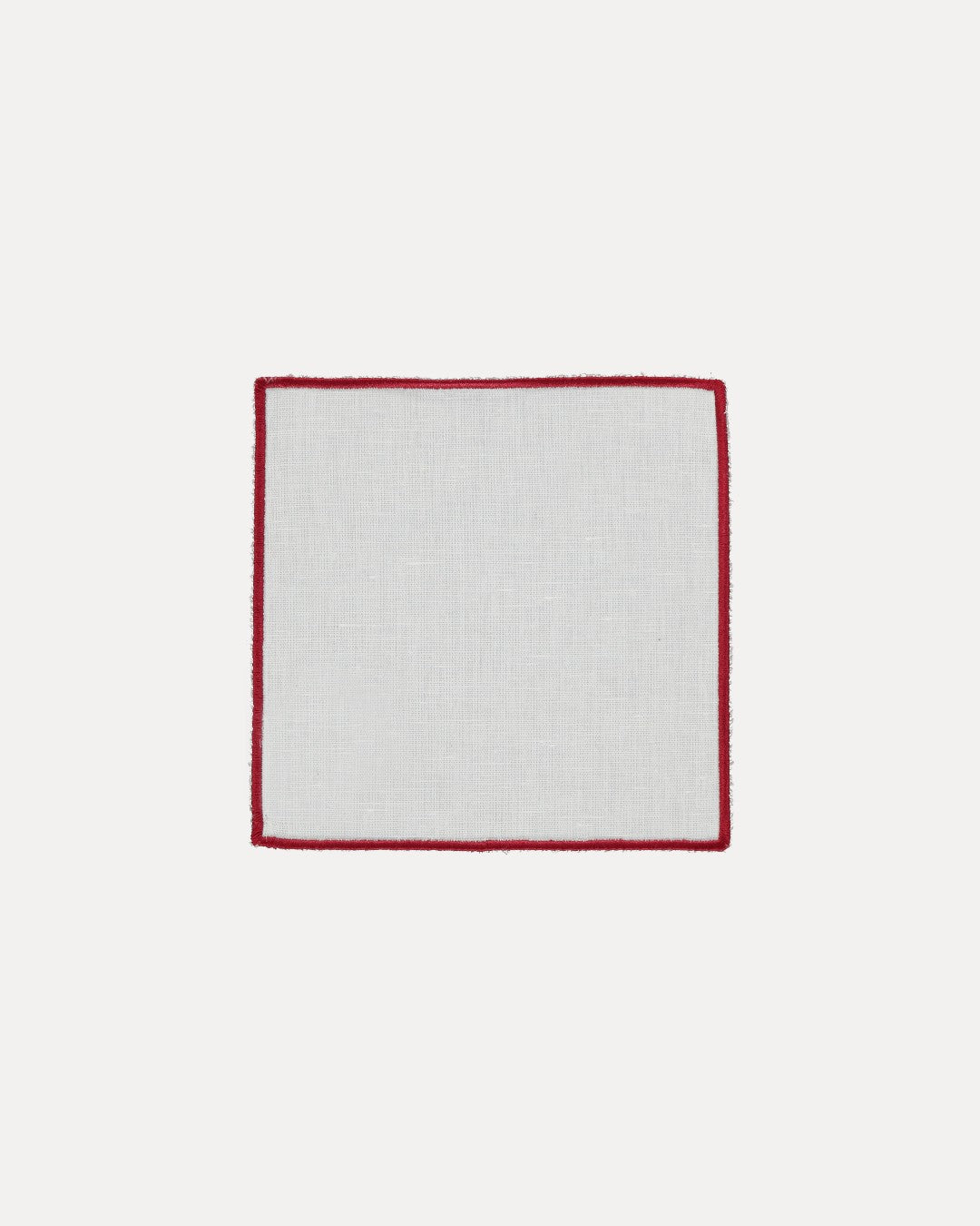 Cocktail Napkin, Natural with Bordeaux Rolled Edge