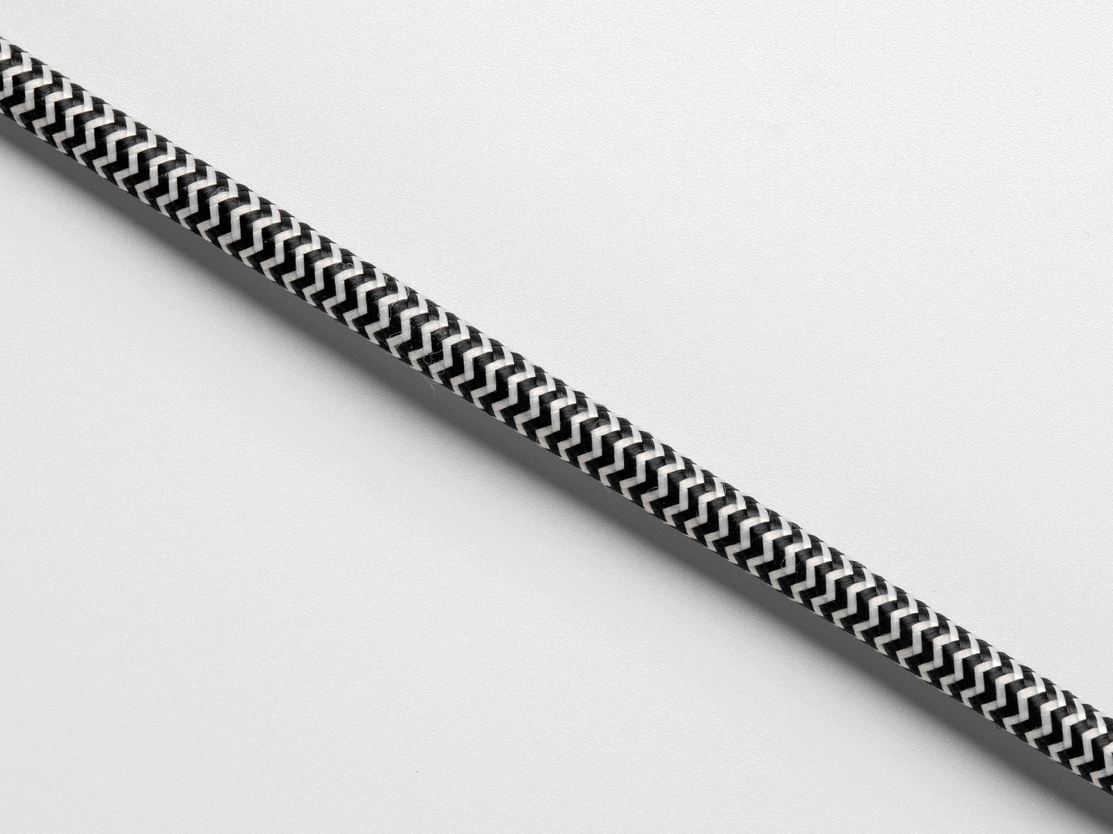 Black & white fabric extension lead