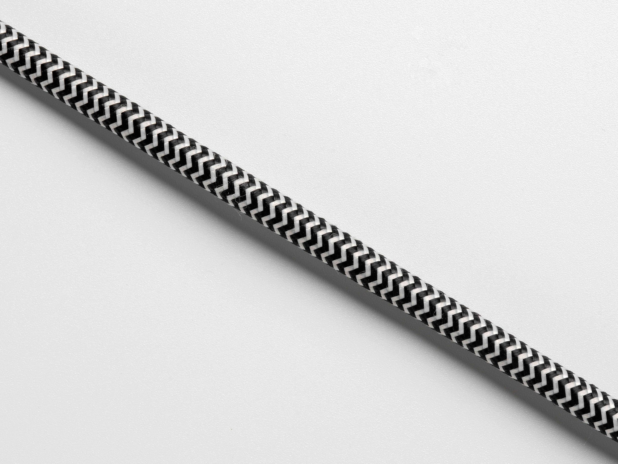 Black & white fabric extension lead