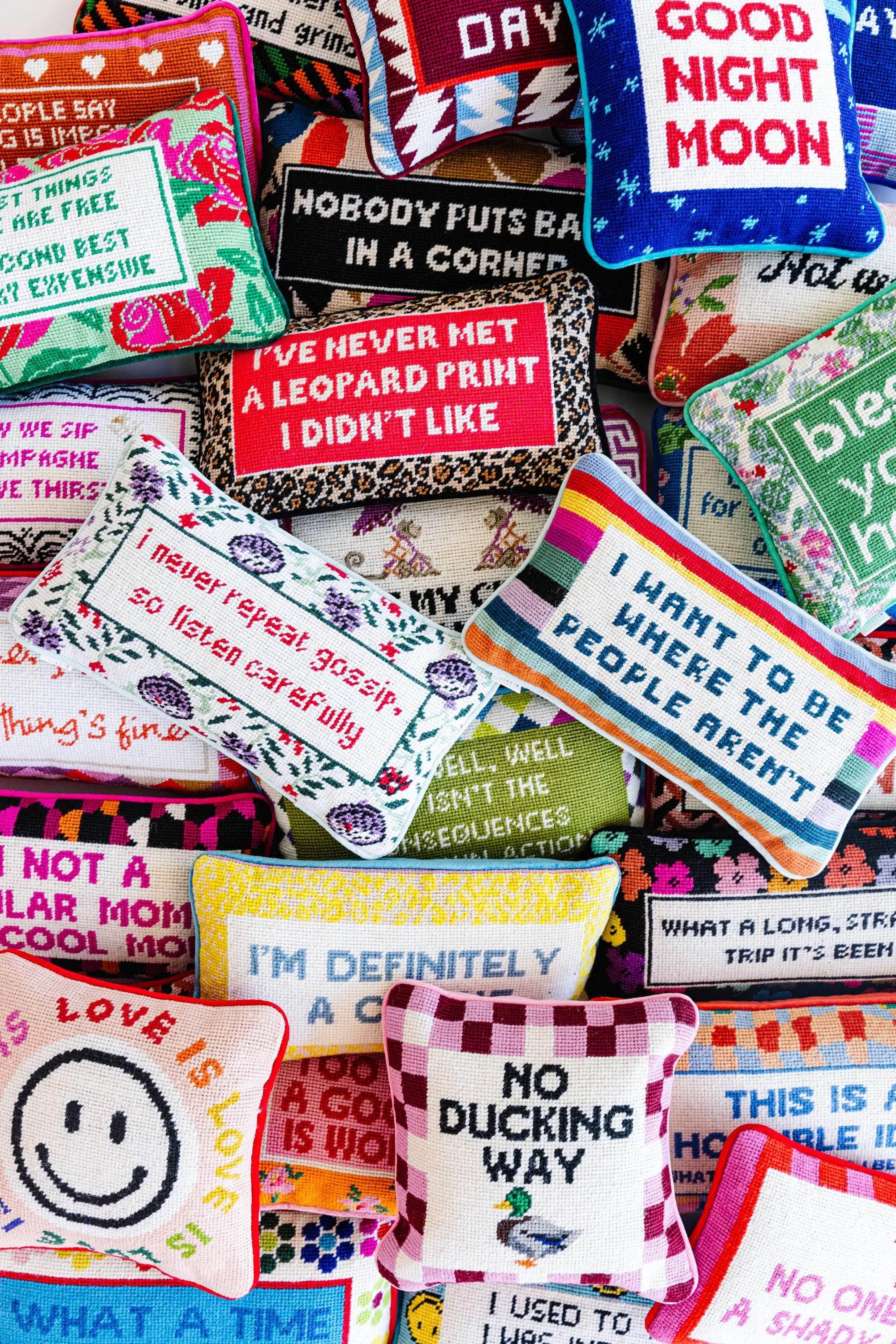 Where the People Aren't Needlepoint Pillow