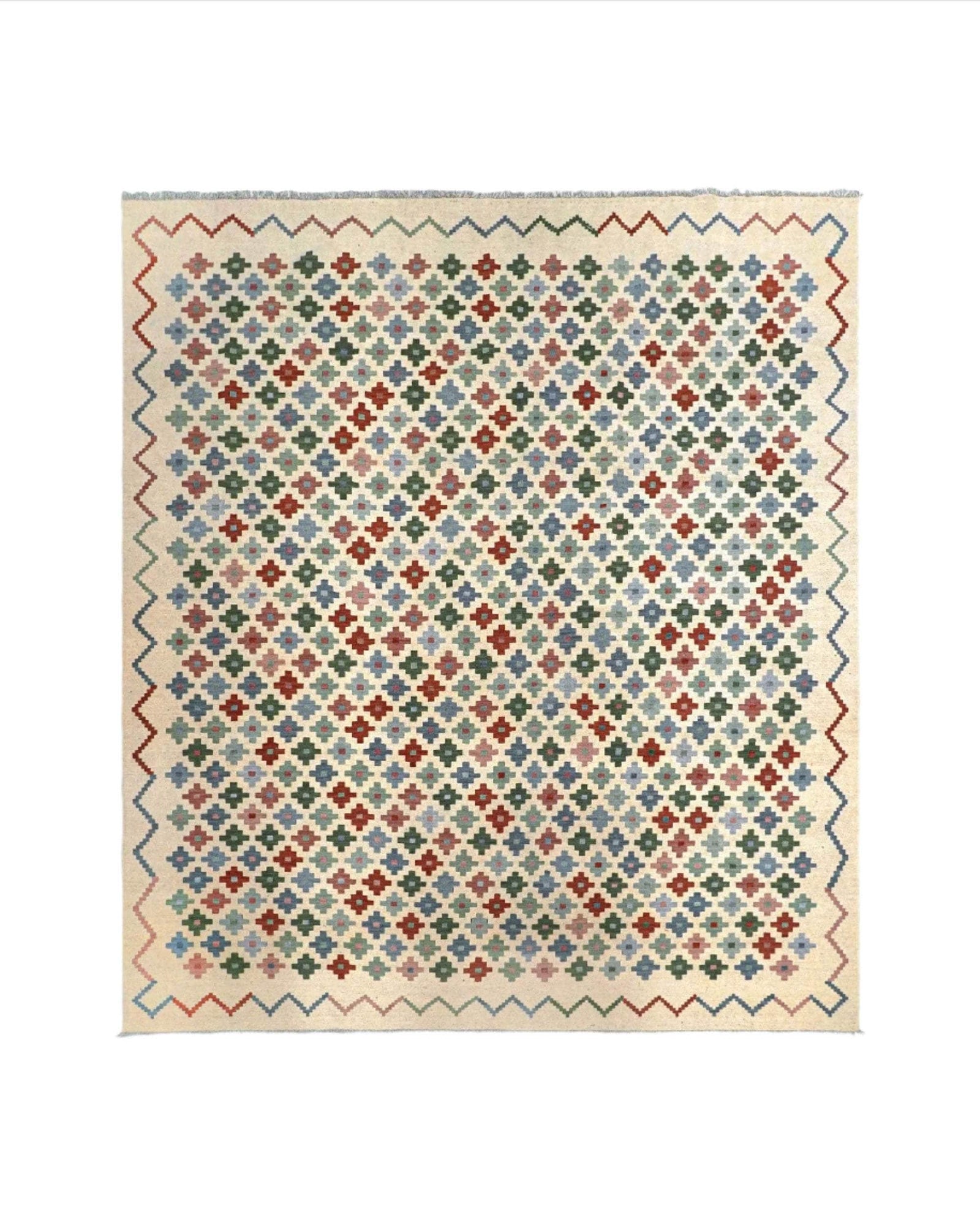 Ziggurat Kilim Rug - Dark Multicolour