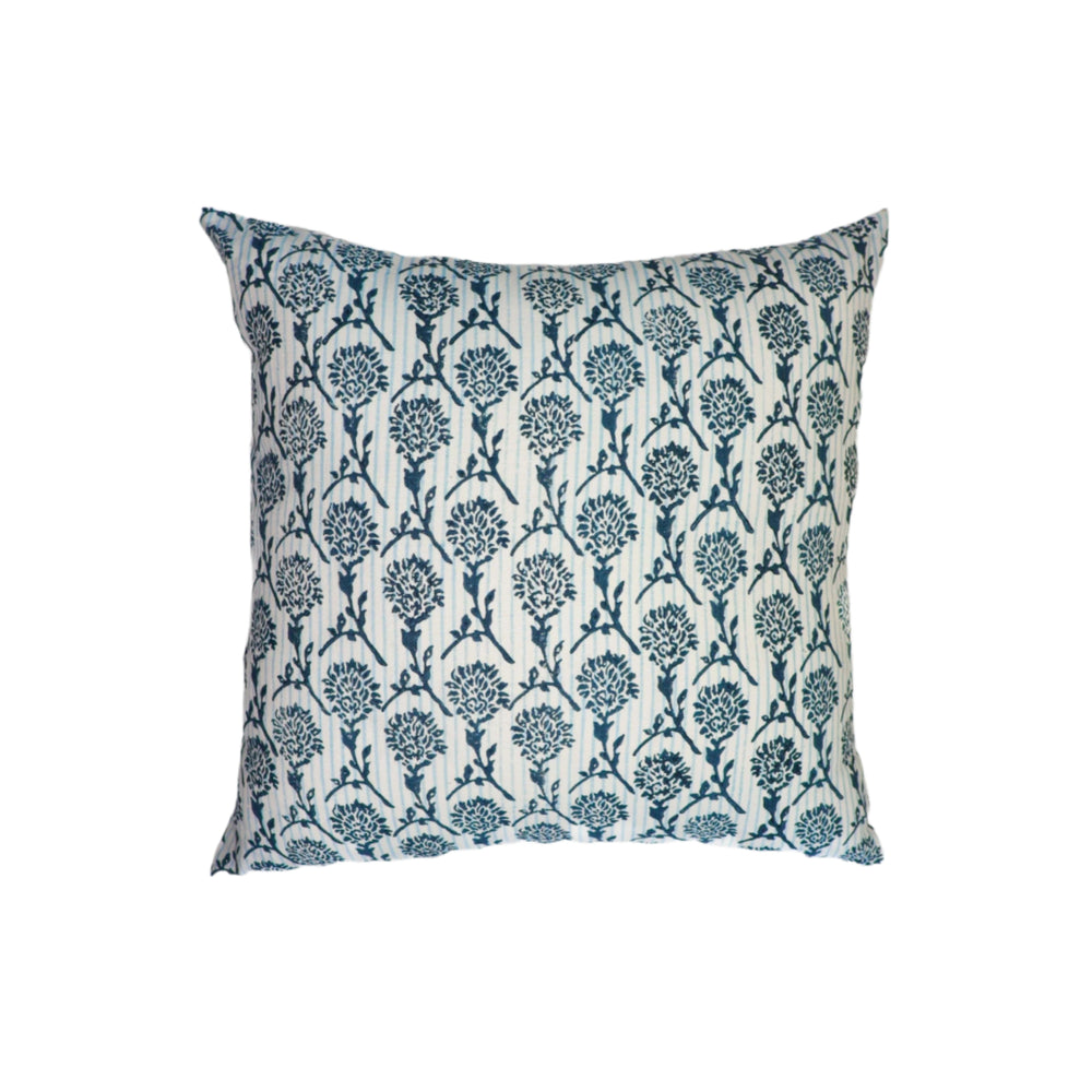 Nikhar Pure Linen Throw Pillow Cover - Serene Blue