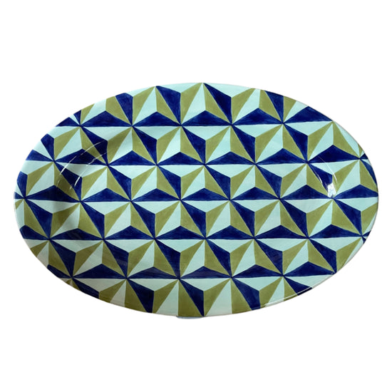 Starry Eye Platter, Blue & Olive