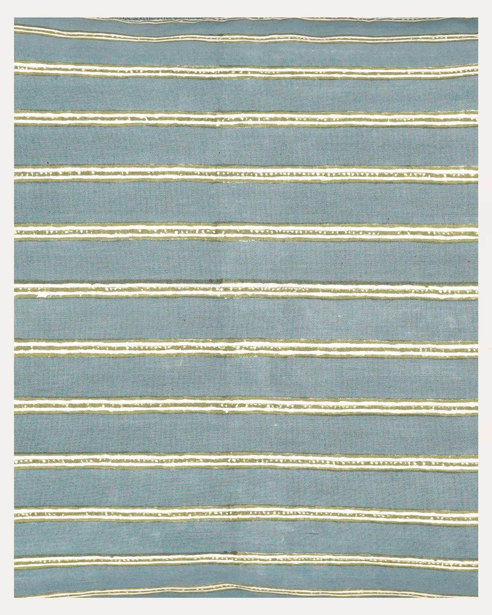 Edo Stripe Cushion - Blue and Sage Green