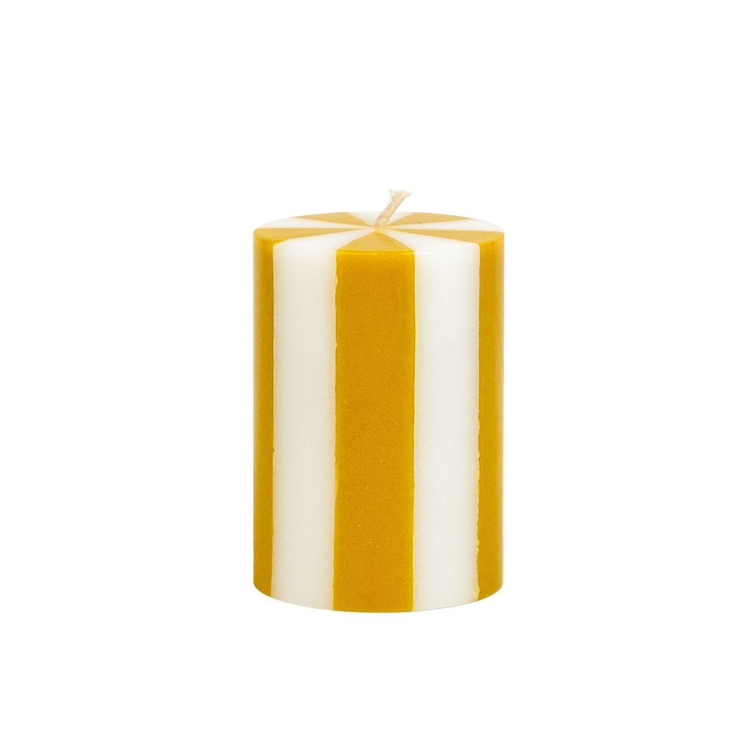 Small Pillar Candle - Mustard / White