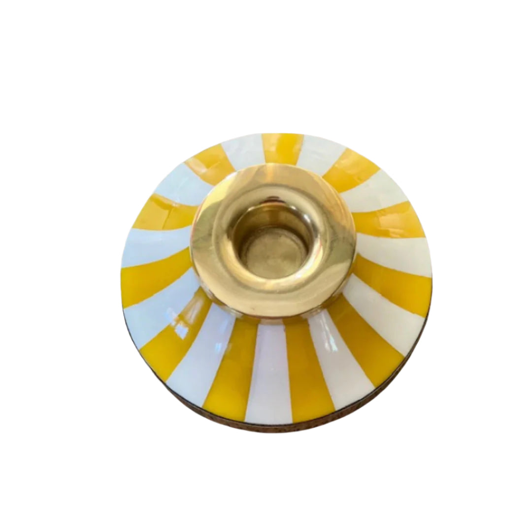 Circus Candleholder |  Yellow | Striped