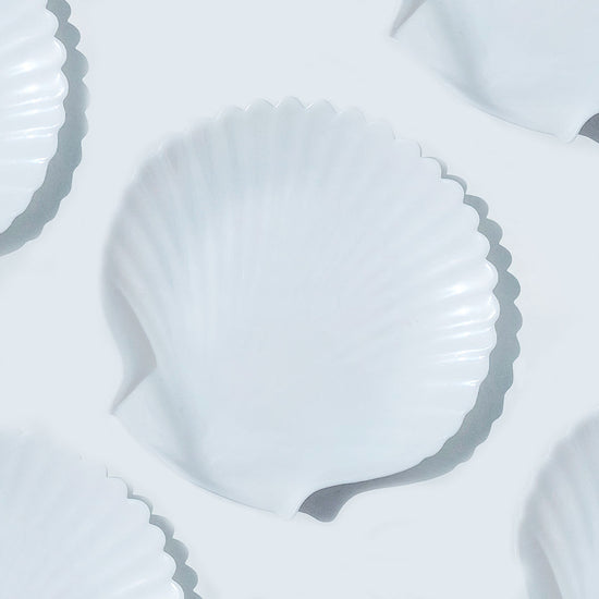 Set of Four Small Opaline Shell Plates