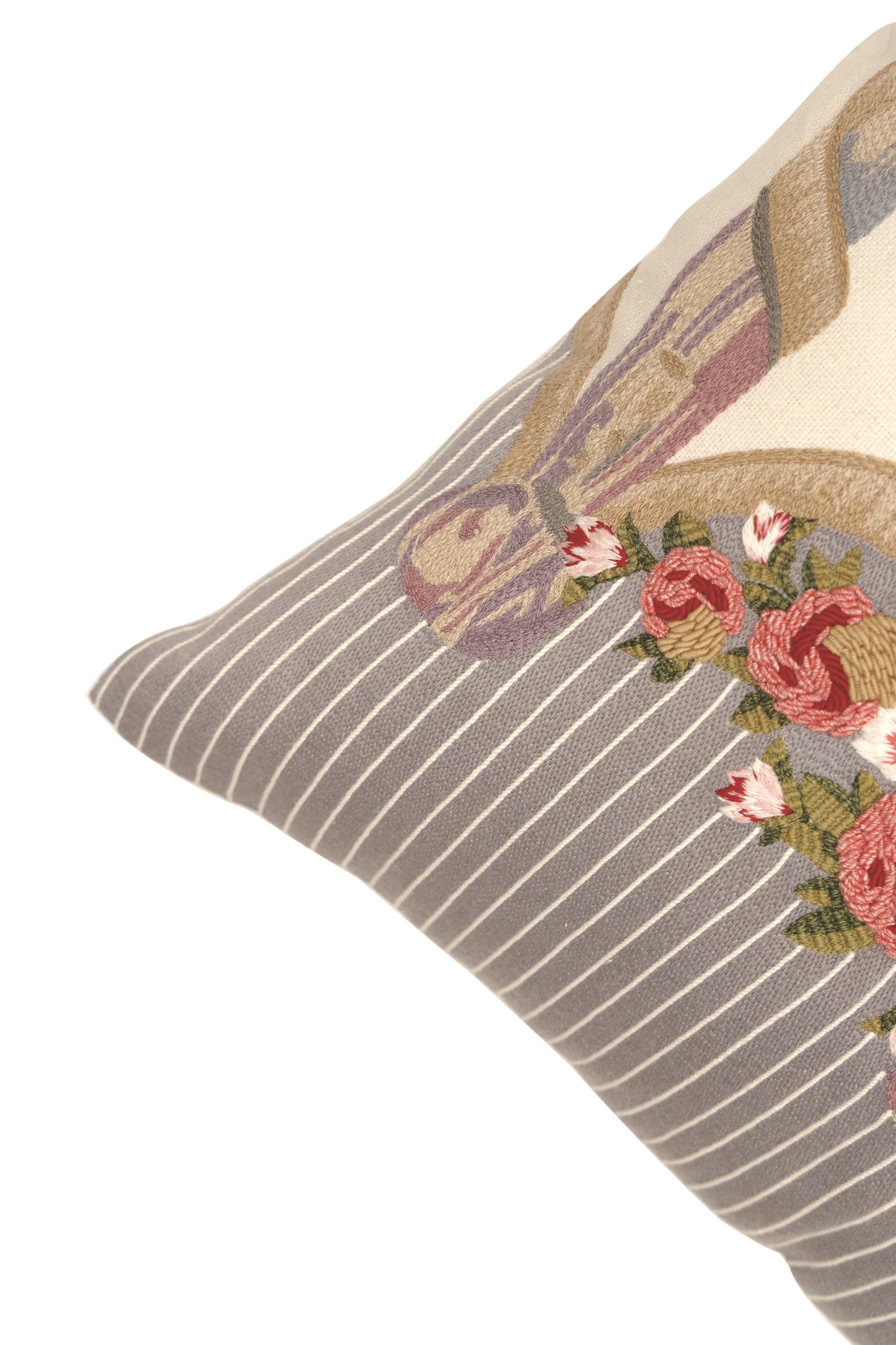 Tapestry Hand Embroidered Silk Pillow Cover – 20x20 in