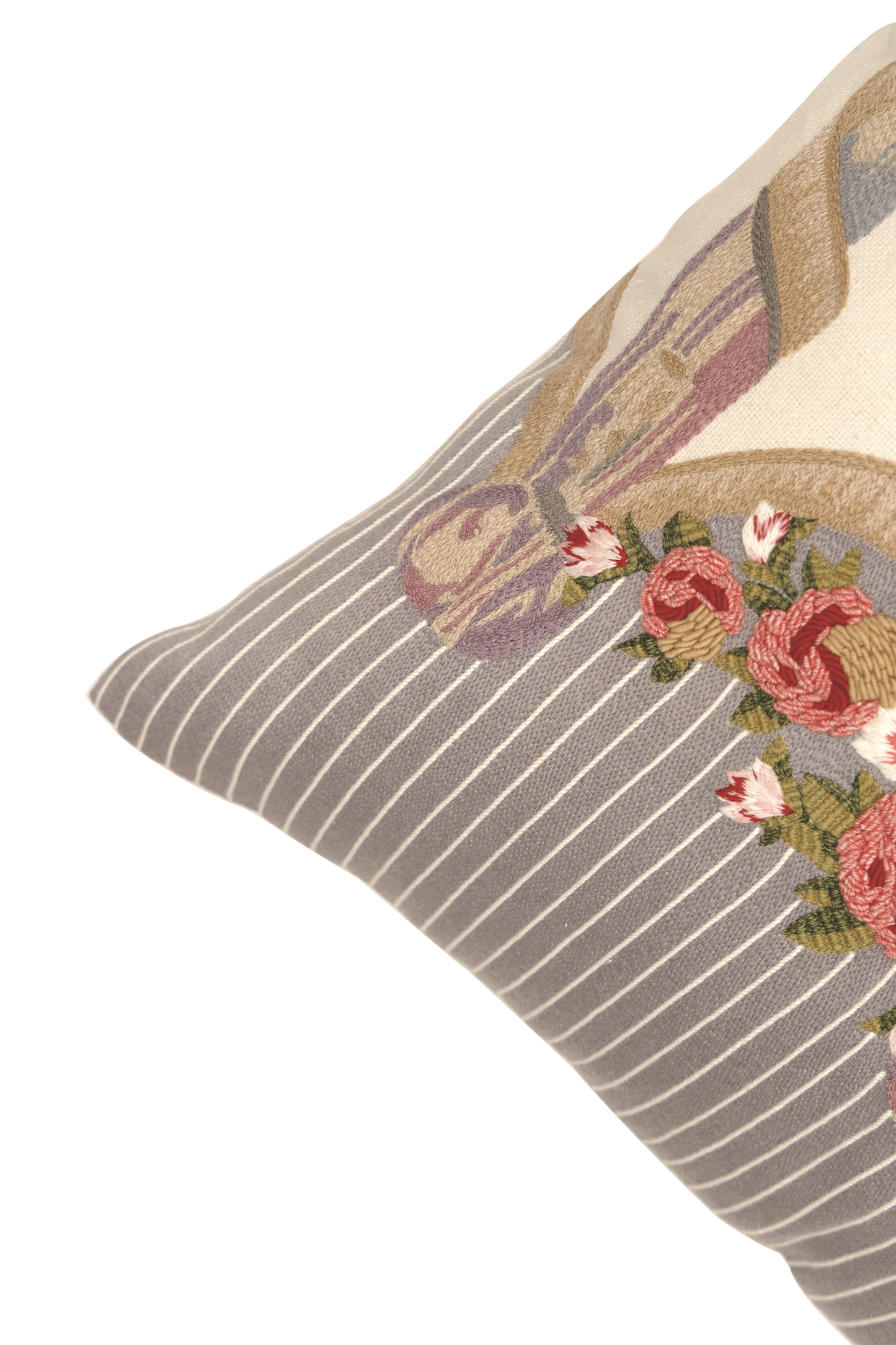 Tapestry Hand Embroidered Silk Pillow Cover – 20x20 in