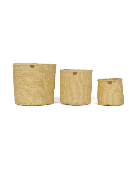 TITO: Butter Yellow Round Sisal Basket