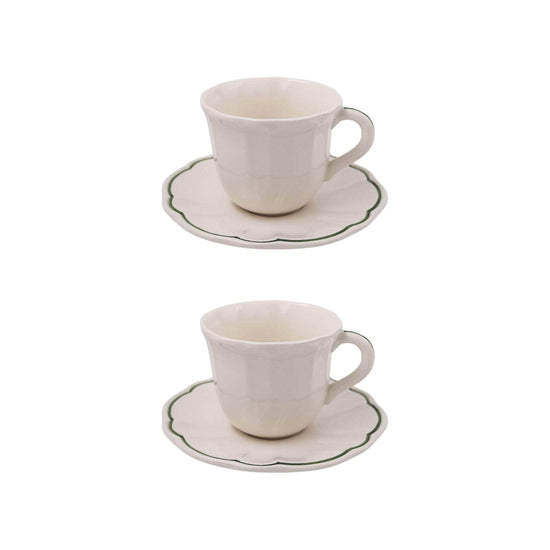 Romilly Teacup & Saucer, Green, Set Of 2