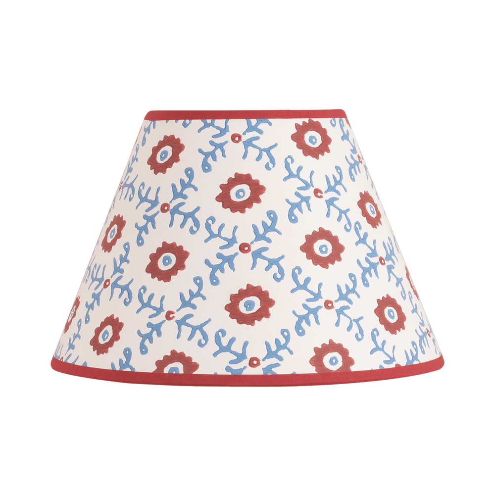 Folk Flower Lampshade - Red / Blue