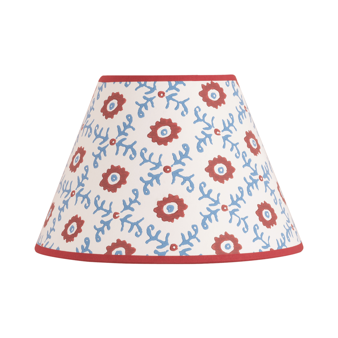Folk Flower Lampshade - Red / Blue