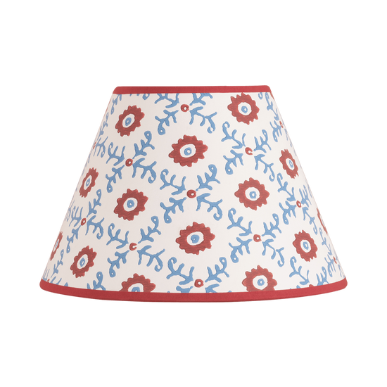 Folk Flower Lampshade - Red / Blue
