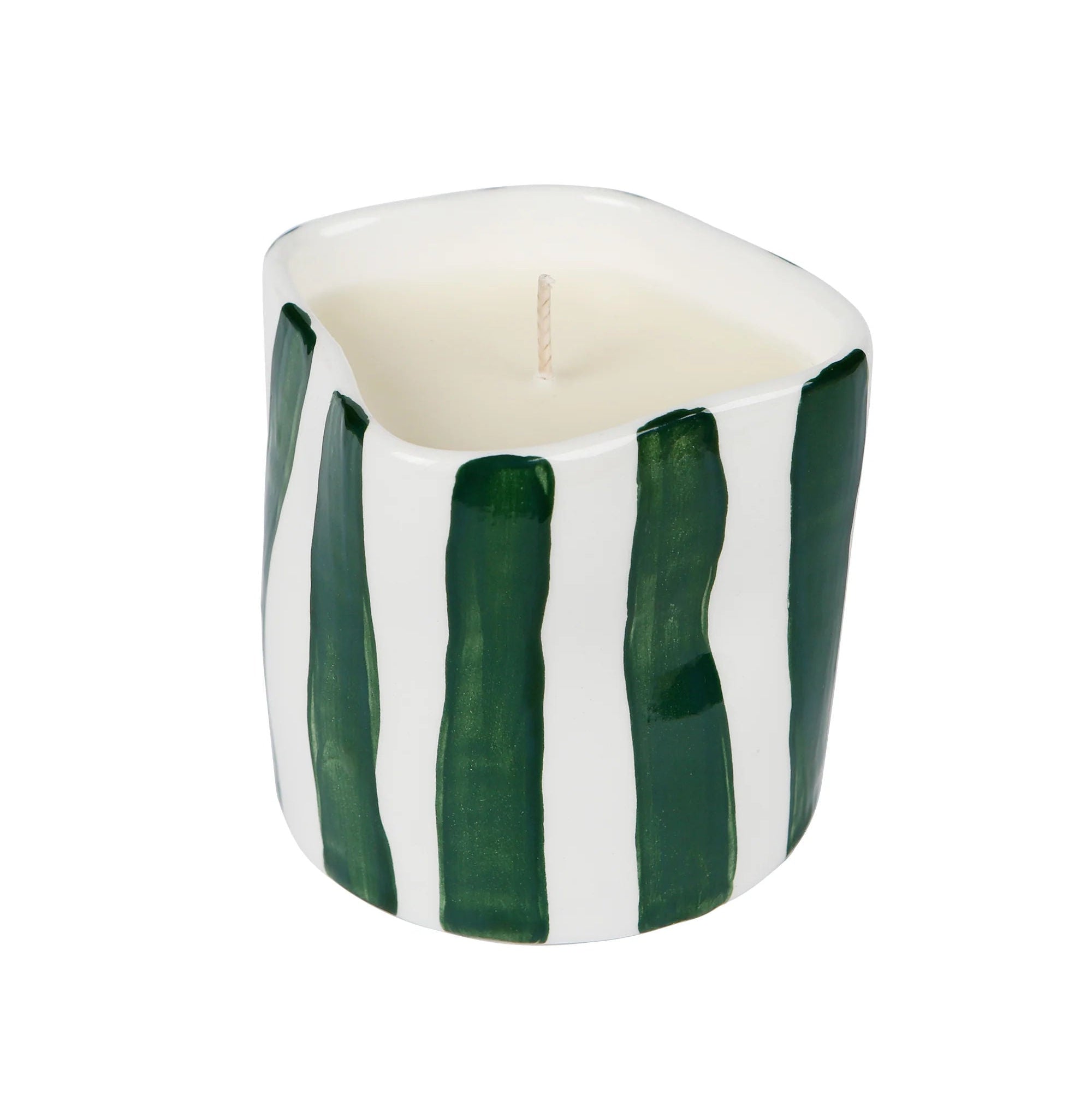 Green Striped Candle