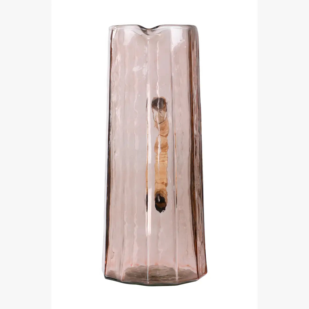 Hammered Water Pitcher, Pink -6.25 x 9.5 Inches