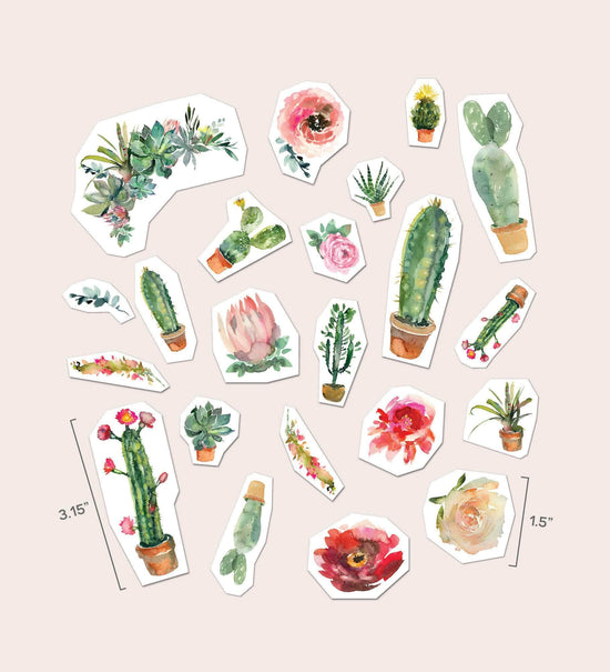 Cacti Ceramic Sticker Set