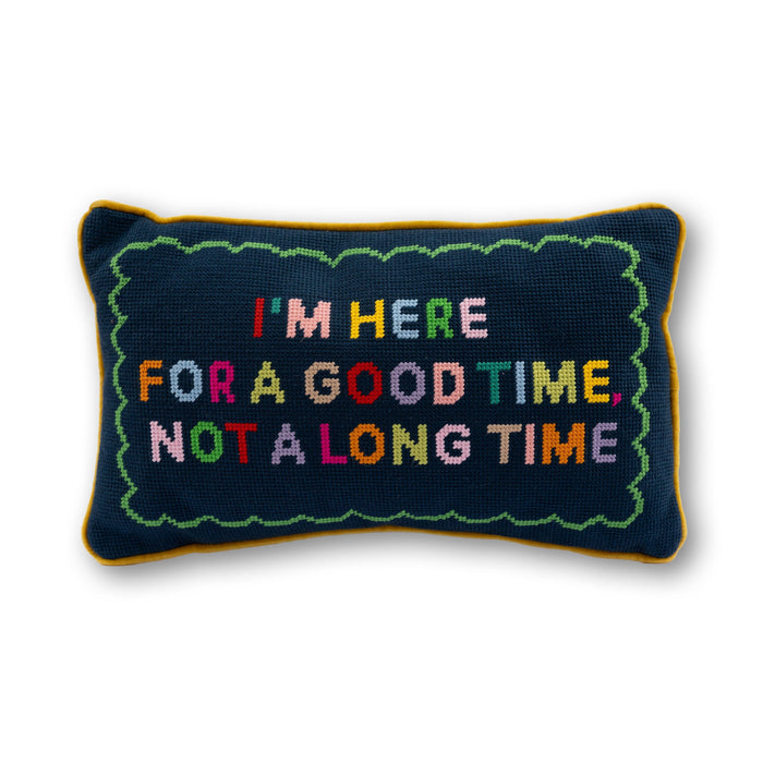 Good Time Needlepoint Pillow