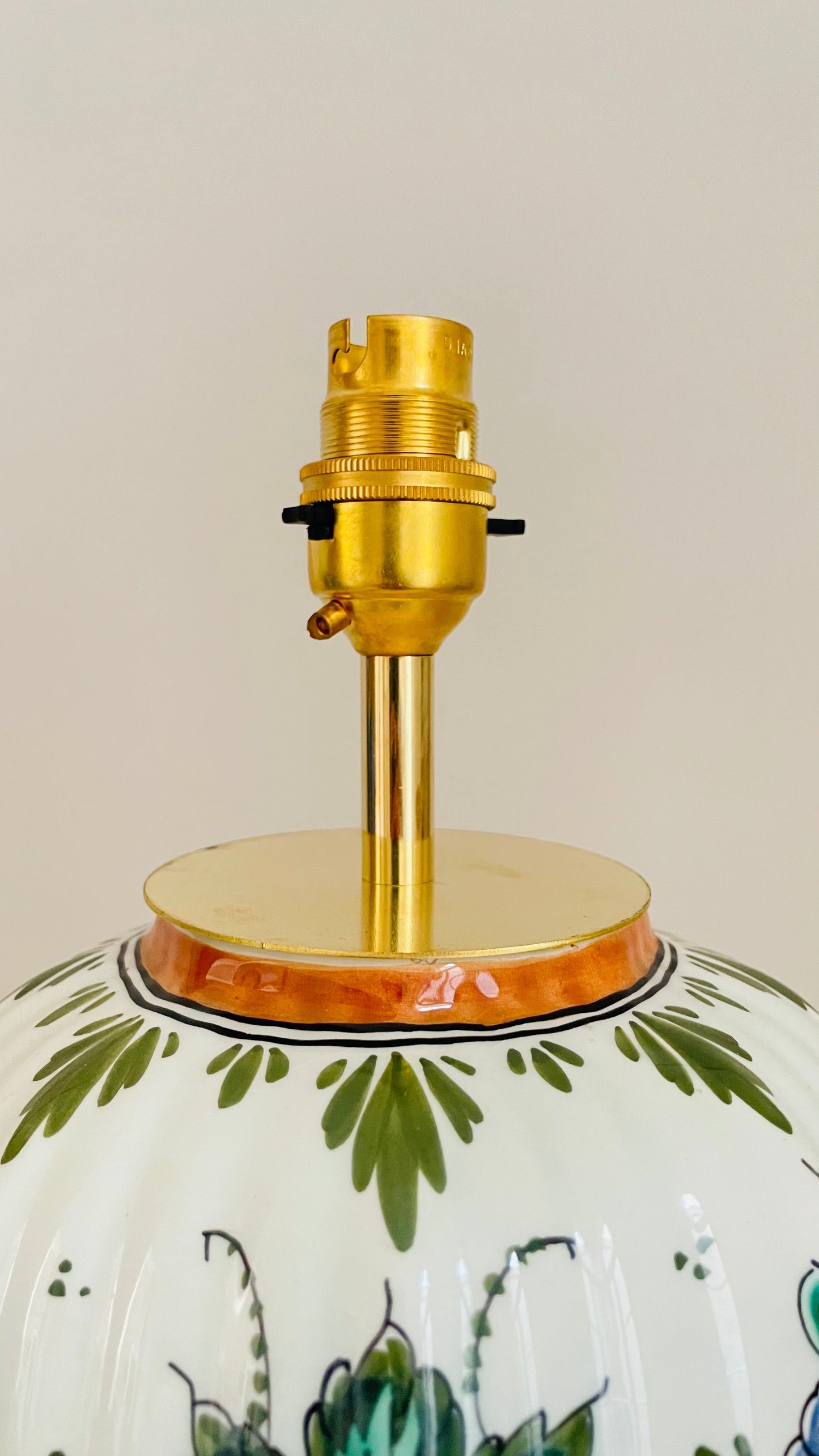 Antique Delft Polychrome Lamp