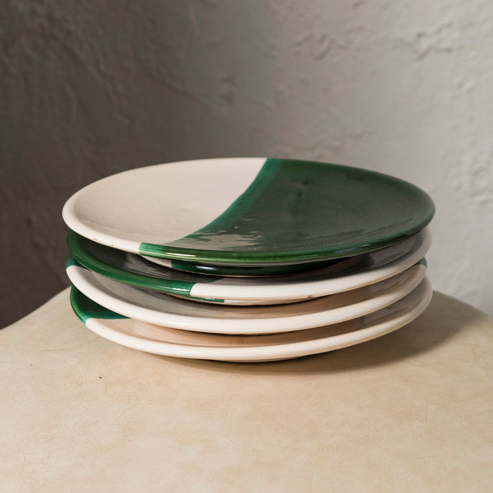 Green Bicolour Rabat Dinner Plate