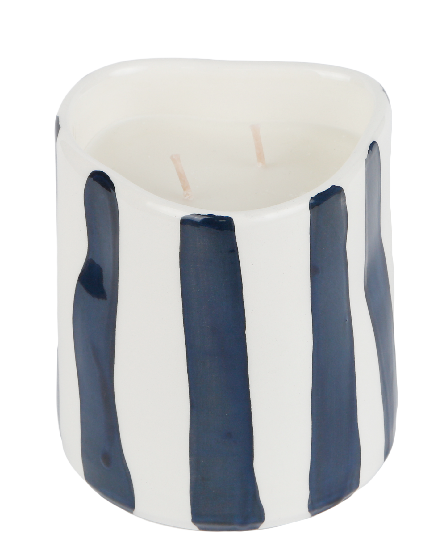 Black and White Striped Candle