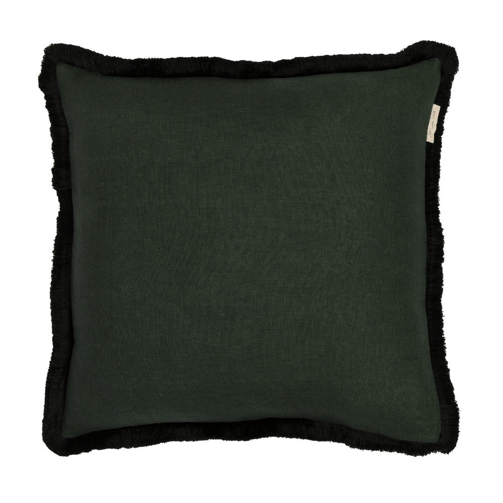 Hanbury Laundered Myrtle - Contrast Fringed Cushion - 50 x 50