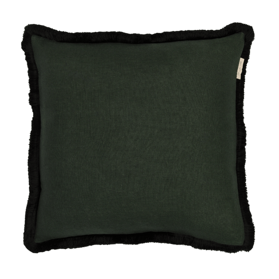 Hanbury Laundered Myrtle - Contrast Fringed Cushion - 50 x 50