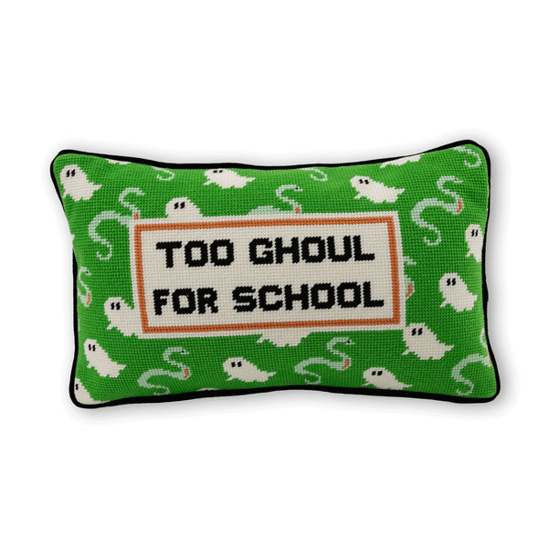Too Ghoul Needlepoint Pillow-