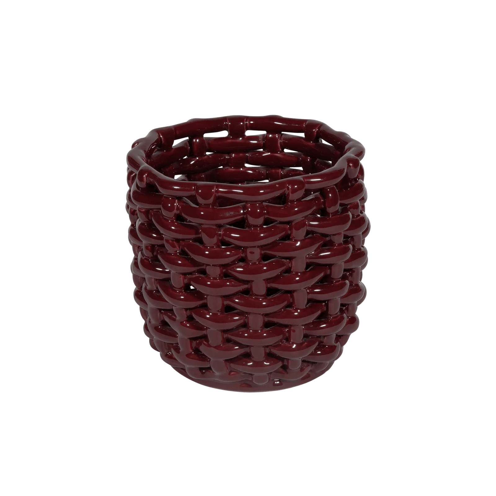 Burgundy Basketweave Planter