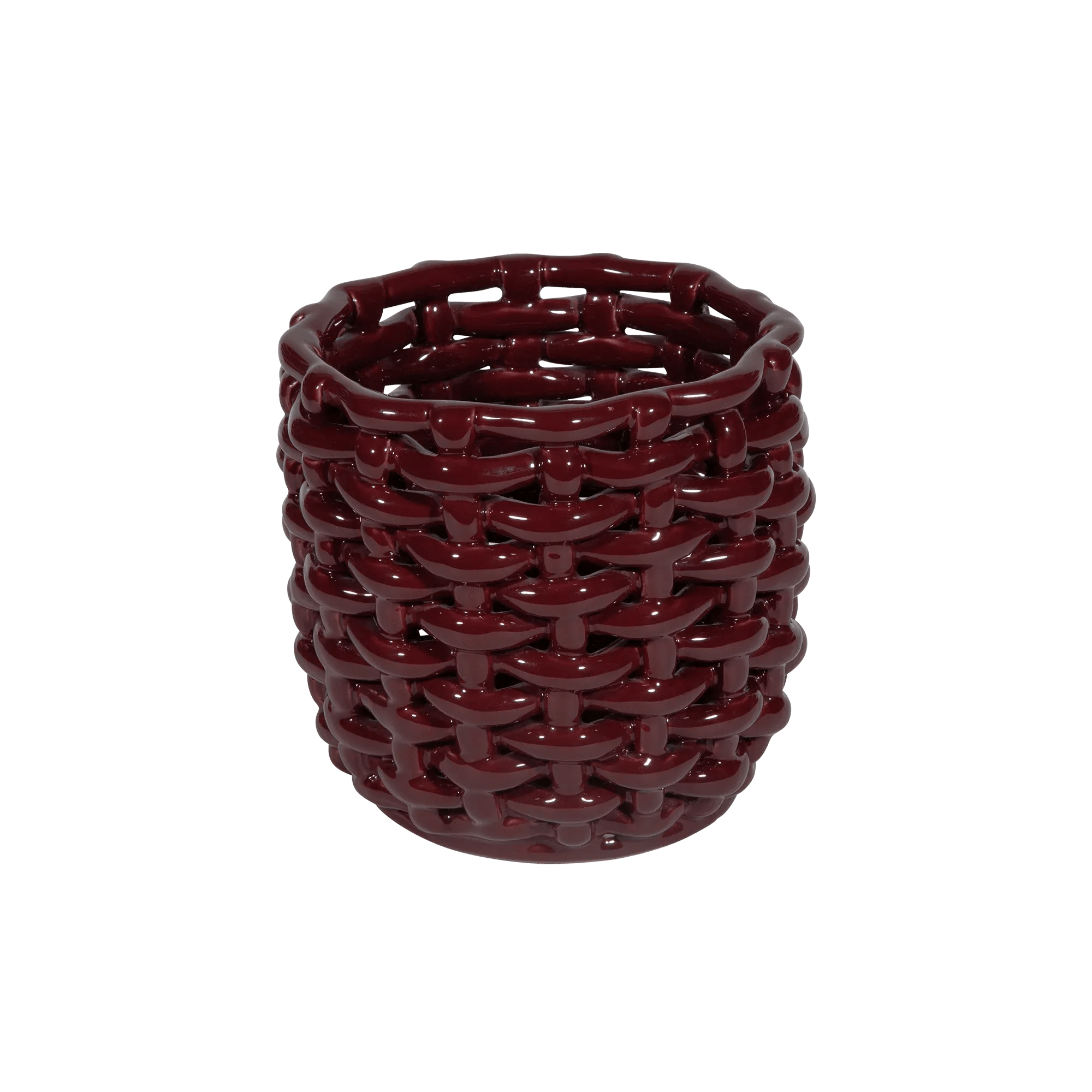 Burgundy Basketweave Planter