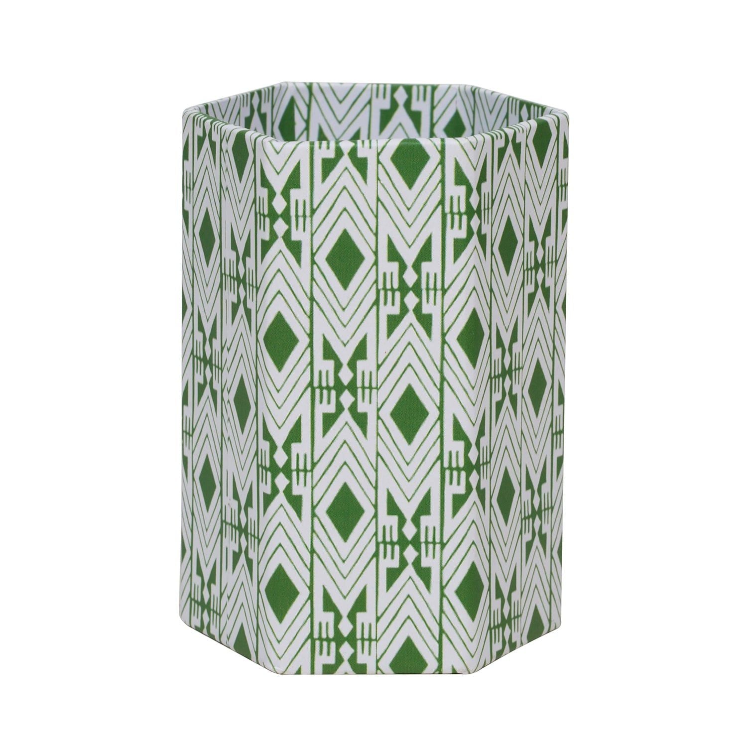 Tijan Nori Green Hexagonal Brush Pot