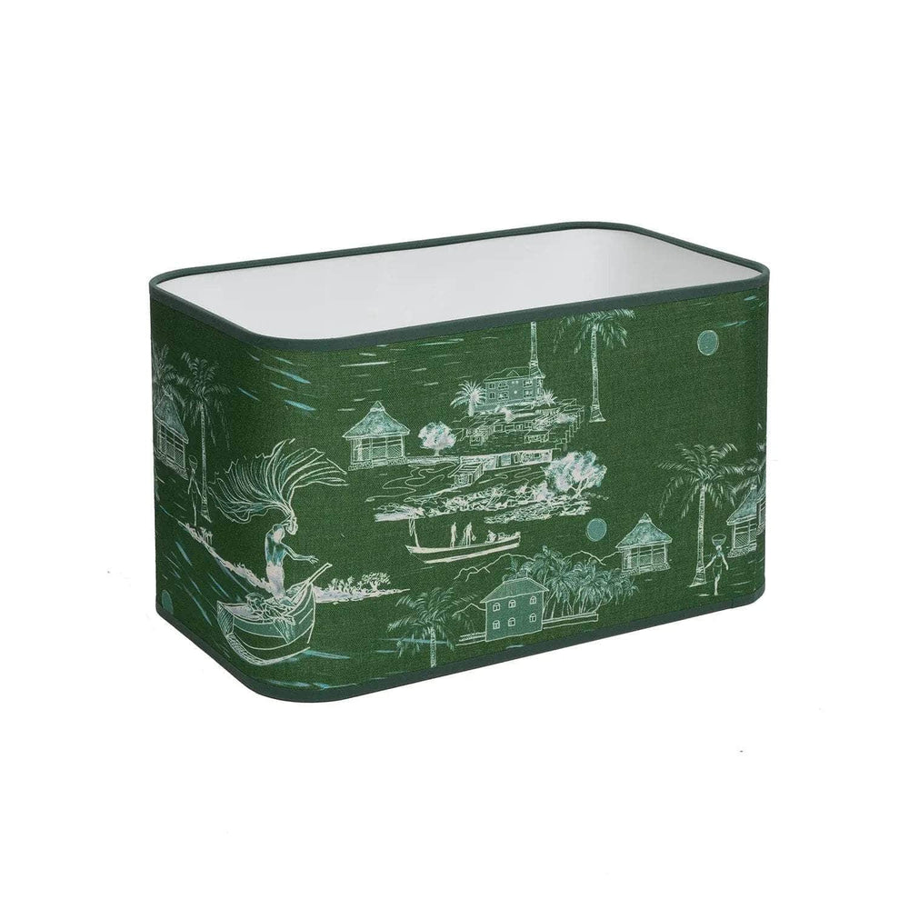 Banana Island Palm Green Oblong 16" Lampshade