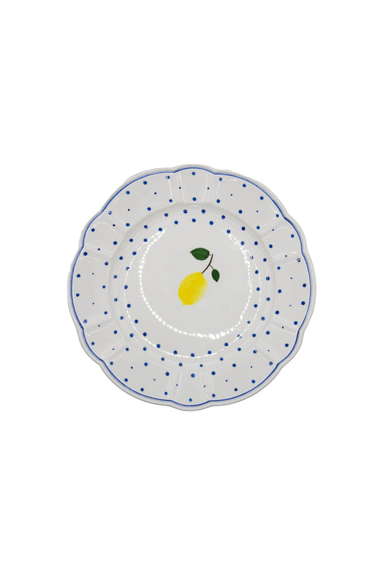 Tutti Frutti Polka Dot Dinner Plate, Lemon, Set Of 4