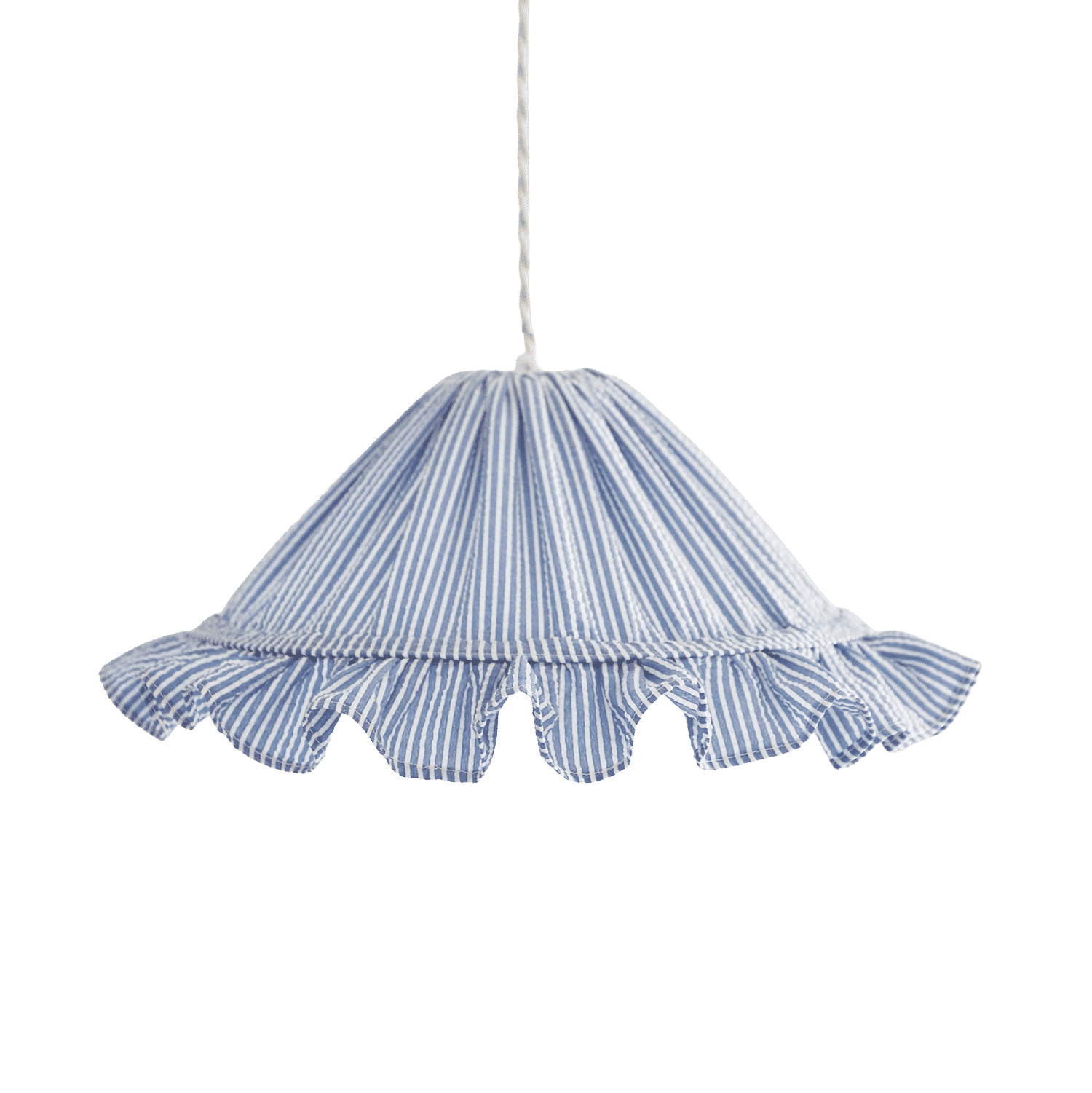 Petite Emilia 'Marina' Small Striped Conical Lampshade With Ruffle