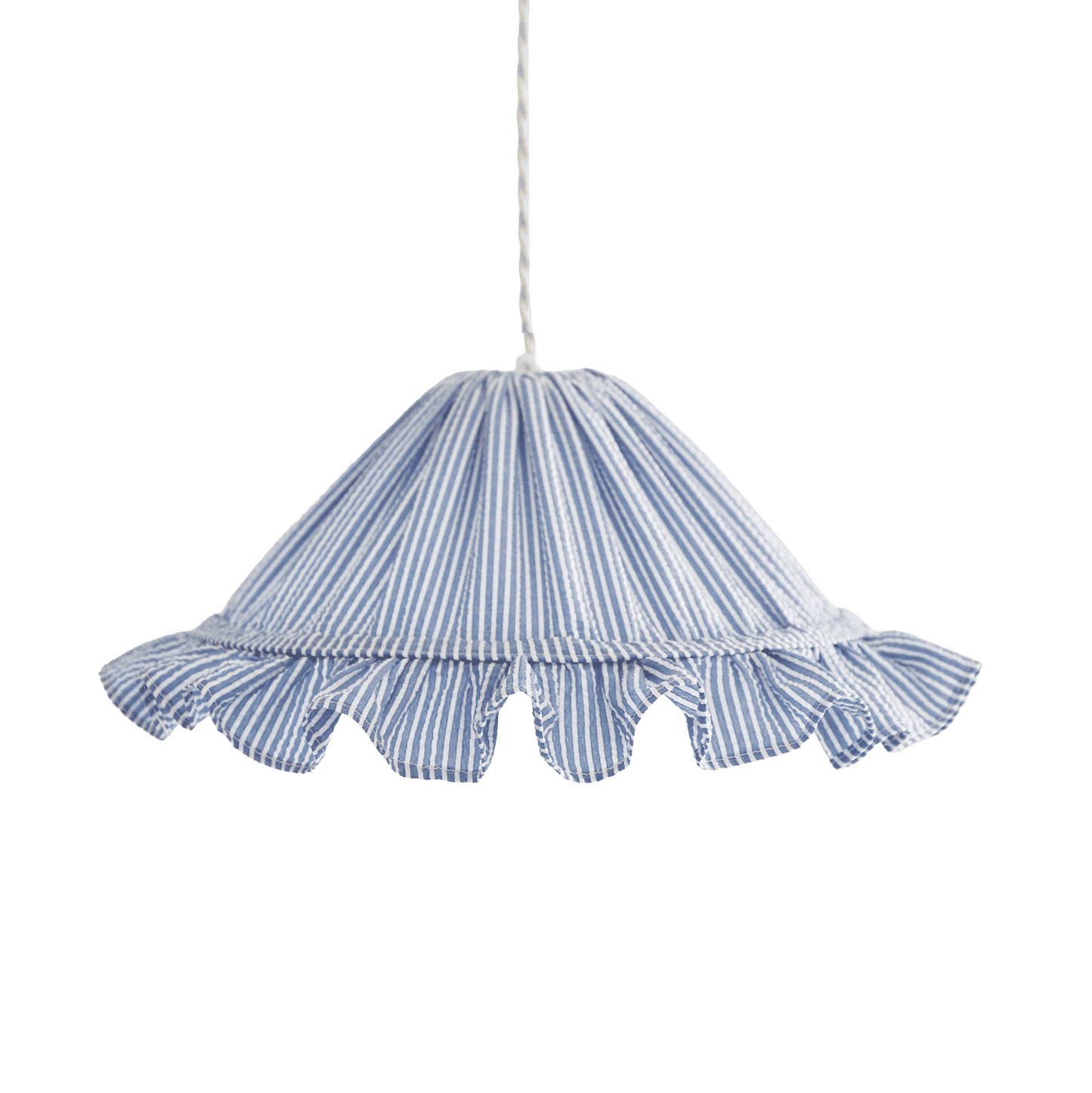 Petite Emilia 'Marina' Small Striped Conical Lampshade With Ruffle