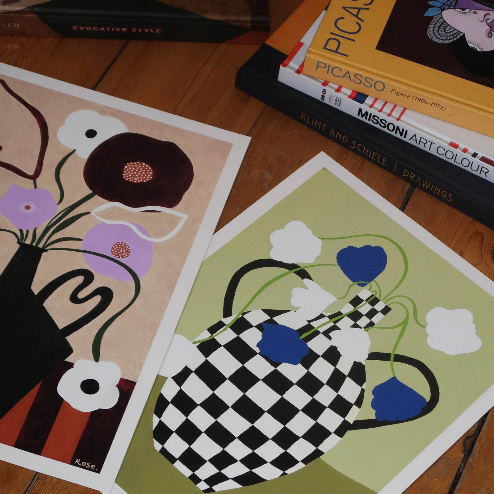 Checkerboard Vase Print