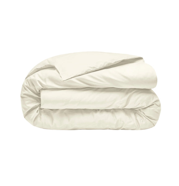 Percale Organic Cotton Duvet Cover - Iridescent Ivory