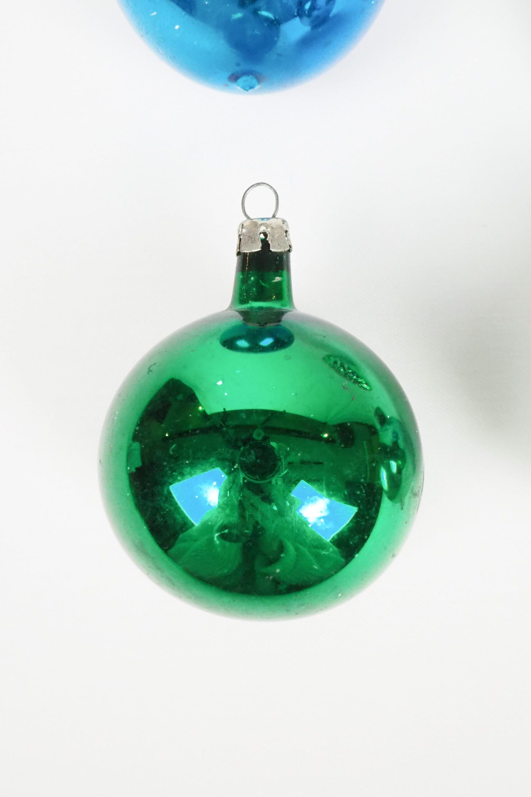 4 Antique Glass Baubles