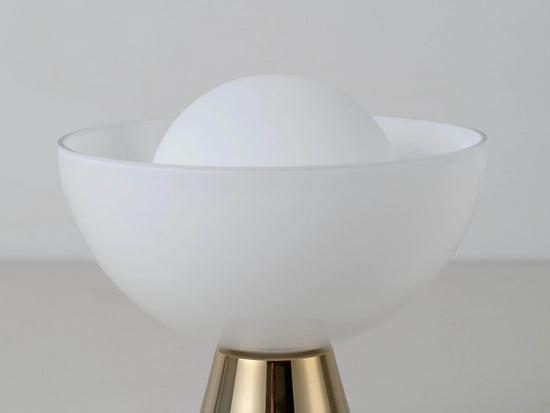 Brass dome cordless table lamp