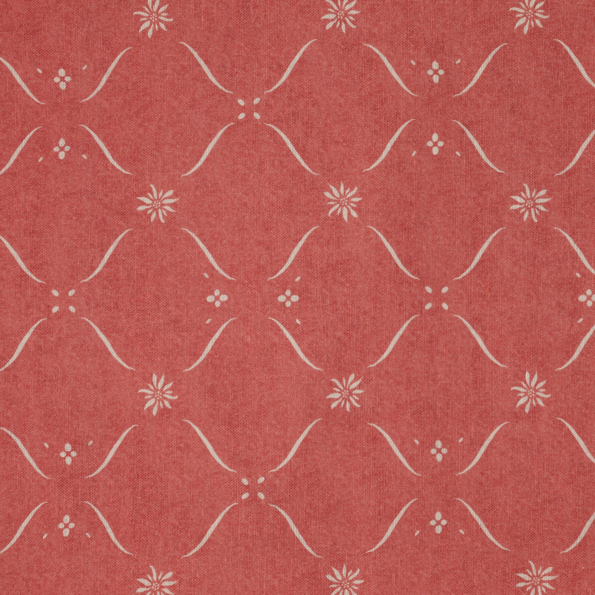 Edelweiss Trellis Fabric - Raspberry Red