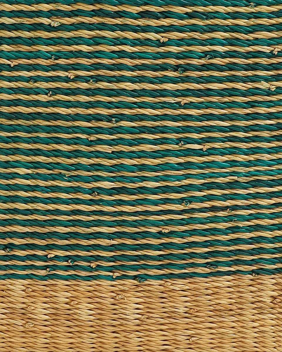 EFFIA: Green Striped Square Storage Basket