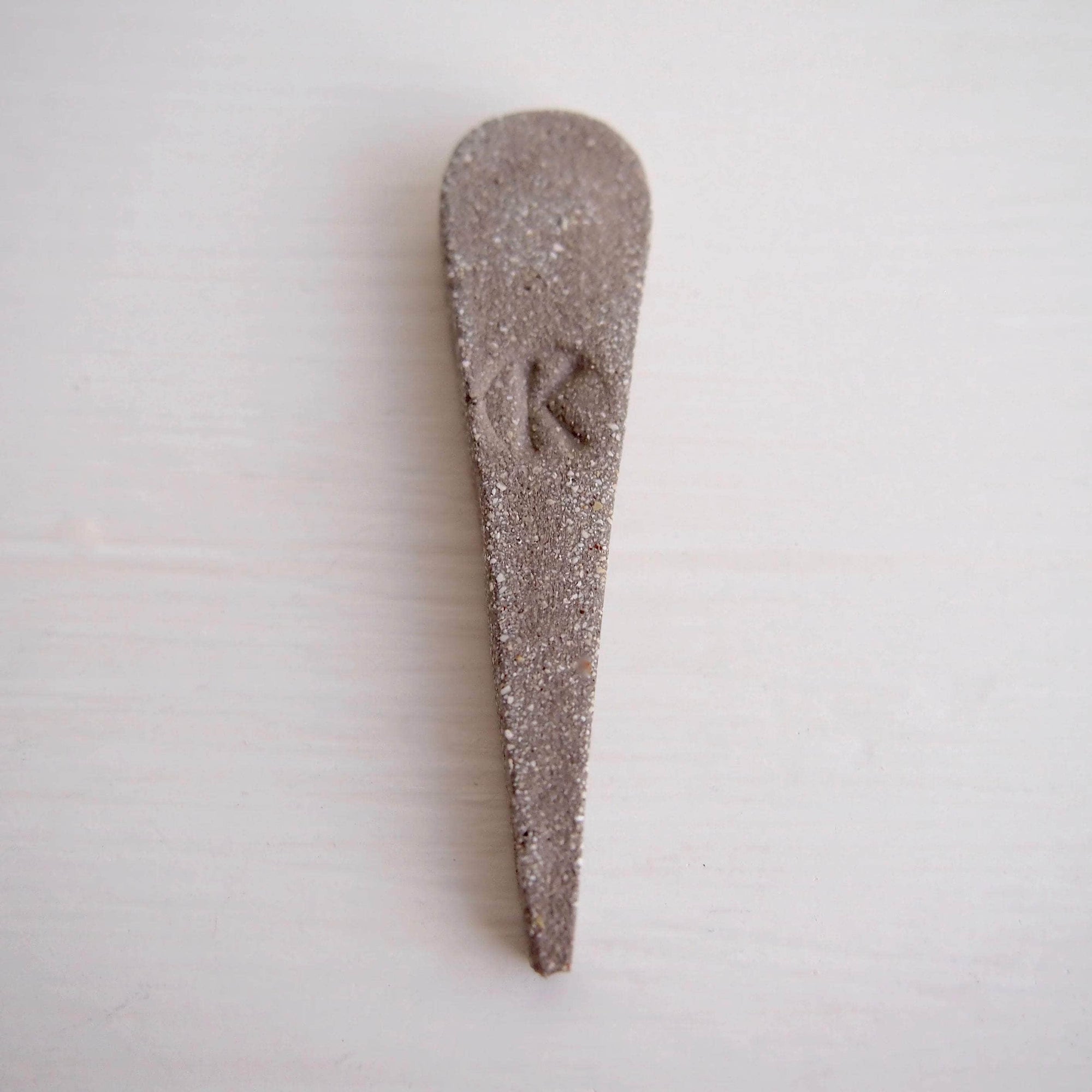 Handmade Mini Grey Ceramic Salt or Spice Spoon