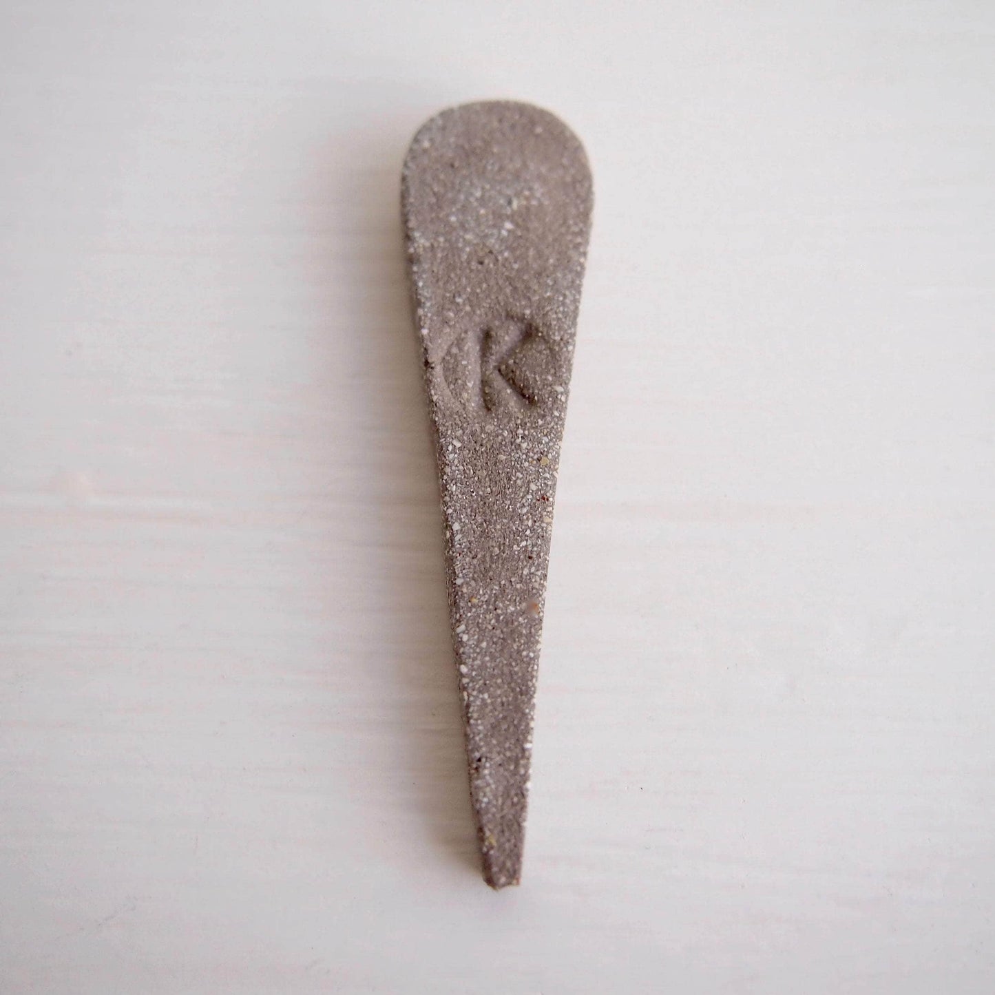 Handmade Mini Grey Ceramic Salt or Spice Spoon