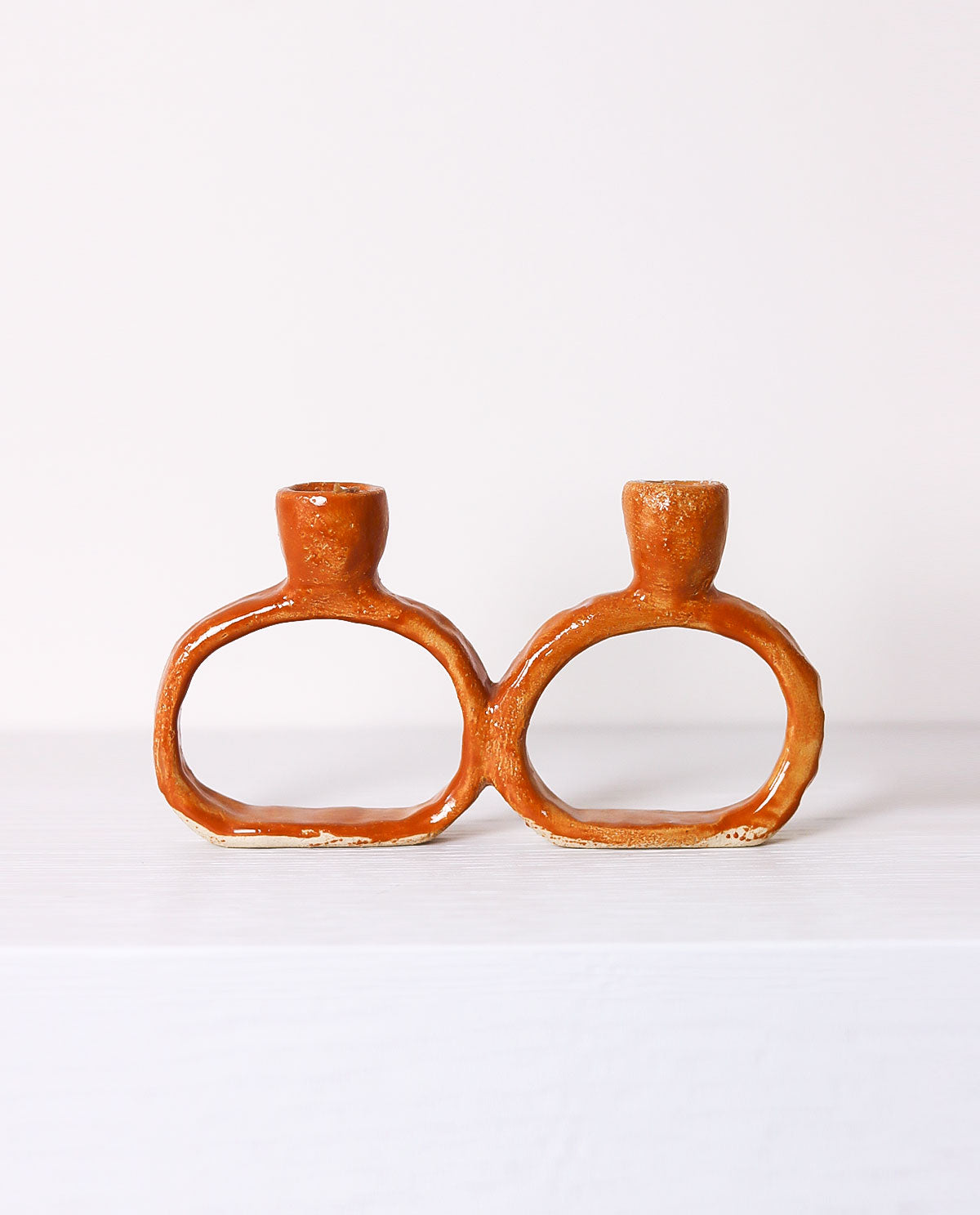 Handmade Ceramic Candle Holder Caramel