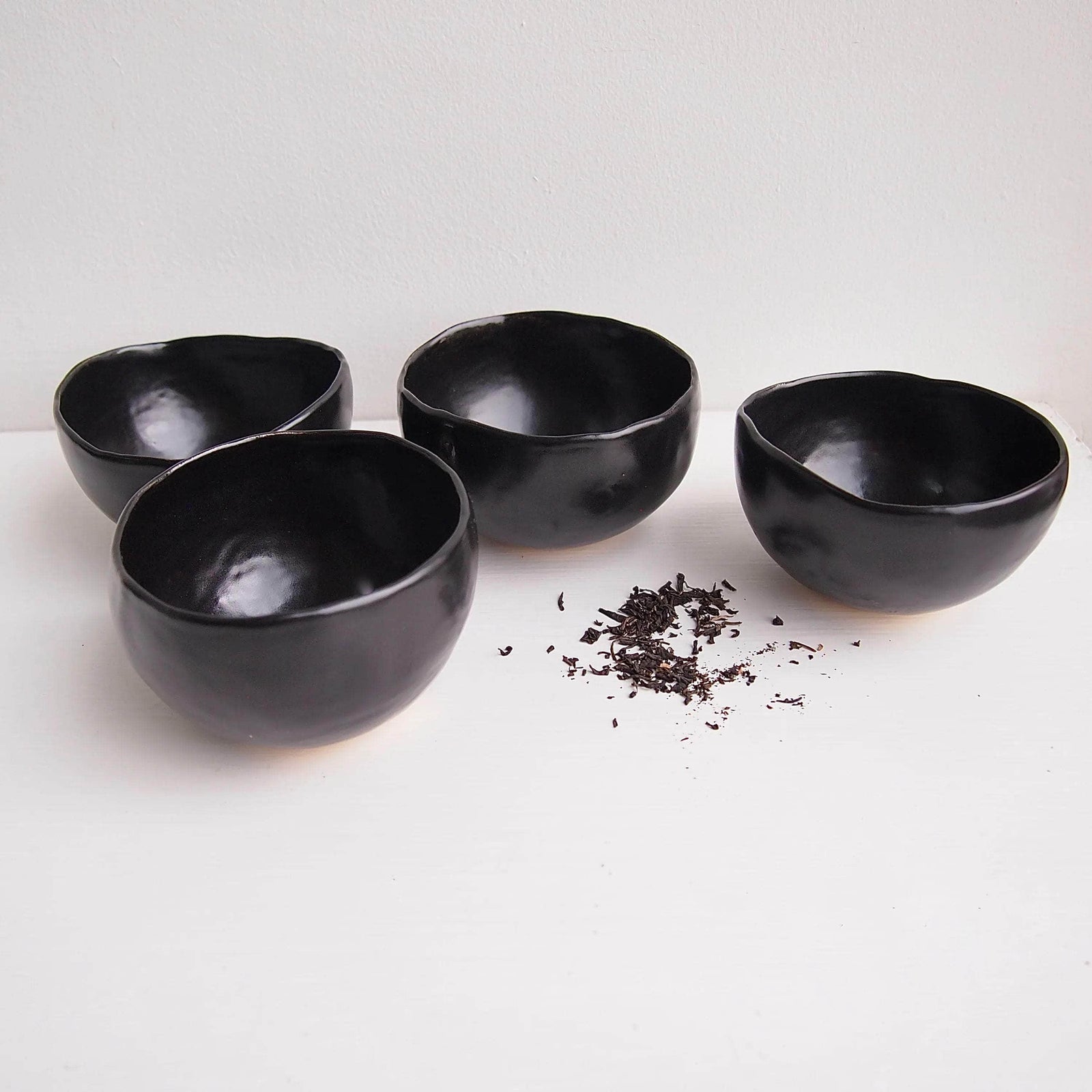 Handmade Black Cherry Pottery Tea Bowl