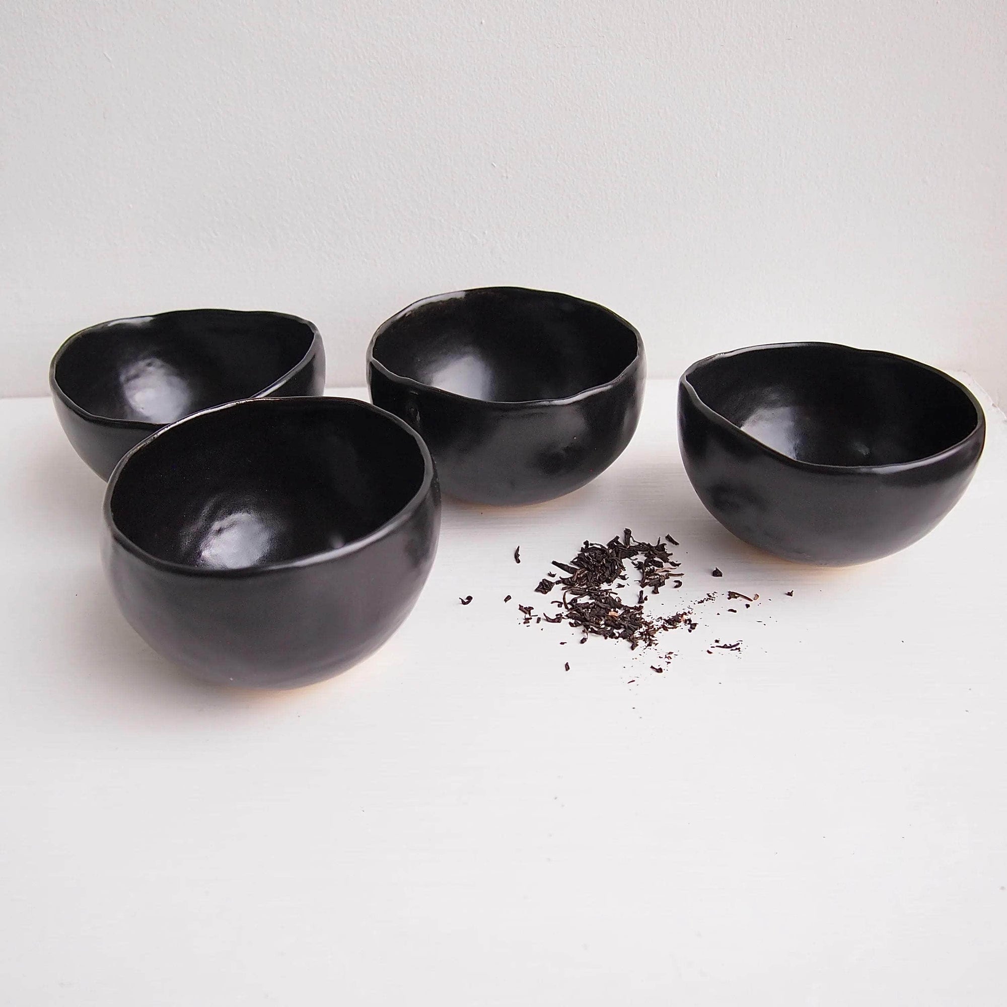 Handmade Black Cherry Pottery Tea Bowl