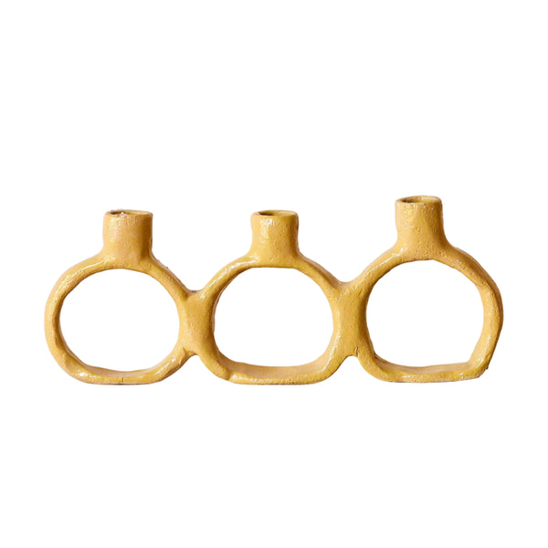 Triple Handmade Ceramic Candlestick-