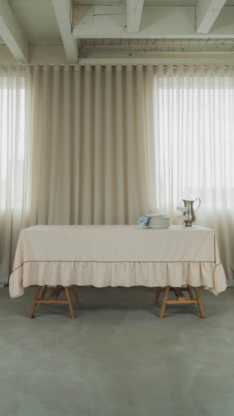 Ruffle Tablecloth, Beige