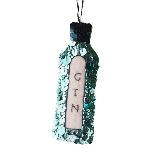 Blue Gin Sequin Hanging Ornament