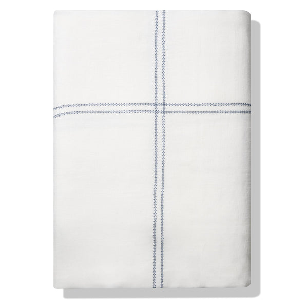 Duvet Cover Hemstitch Prussian Blue